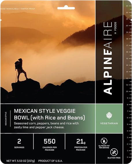 AlpineAire Foods Mexican Style Veggie Bowl with Rice and Beans