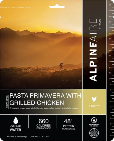 AlpineAire Foods Pasta Primavera with Grilled Chicken