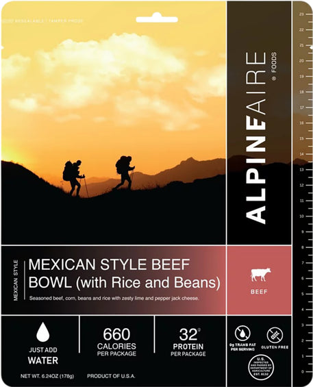 AlpineAire Foods Mexican Style Beef Bowl with Rice and Beans