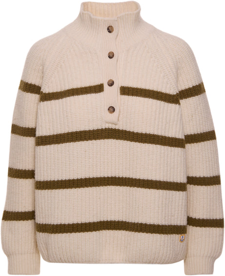 Armor Lux Striped Zip Neck Wool Jumper - Women's