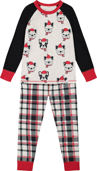 Deux par Deux Organic Cotton Christmas Dogs Print Two Piece Pajama Set - Big Boy