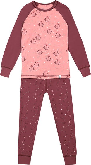 Deux par Deux Organic Cotton Long Sleeve Two Piece Printed Penguins Pajama Set - Little Girl