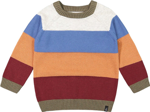 Deux par Deux Knitted Stripe Raglan Sweater - Big Boys