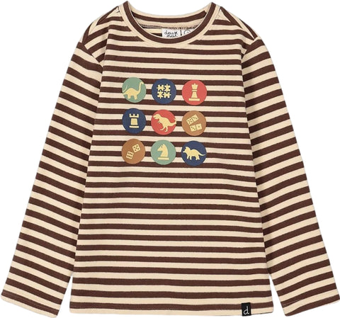 Deux par Deux Super Soft Heavy Jersey Brushed Striped T-Shirt with Print - Toddler Boys 