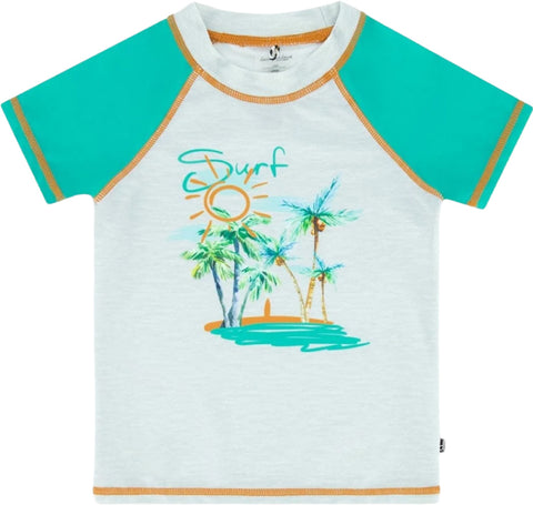 Deux par Deux Short Sleeve Coconut Print Rashguard - Big Boys 