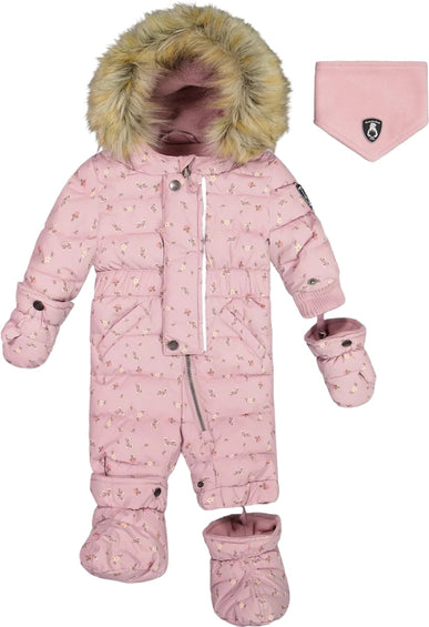 Deux par Deux One Piece Puffy Snowsuit with Removable Mittens & Boots - Baby