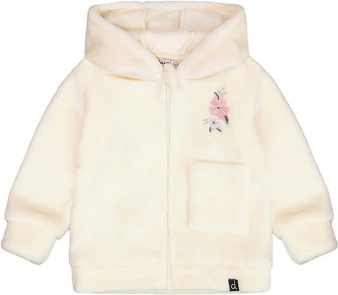 Deux par Deux Plush Hooded Zip Jacket - Baby Girl