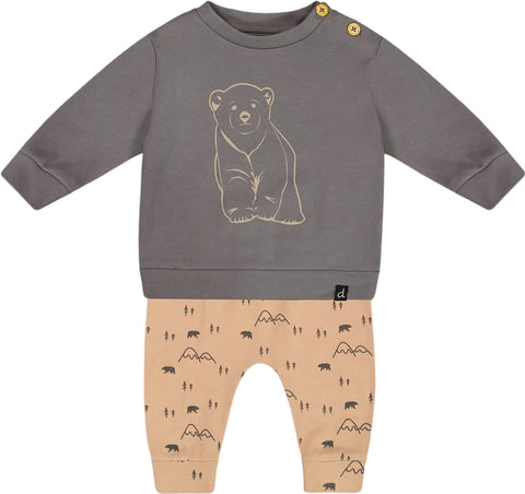 Deux par Deux Organic Cotton Top with Printed Pant Set - Baby Boy