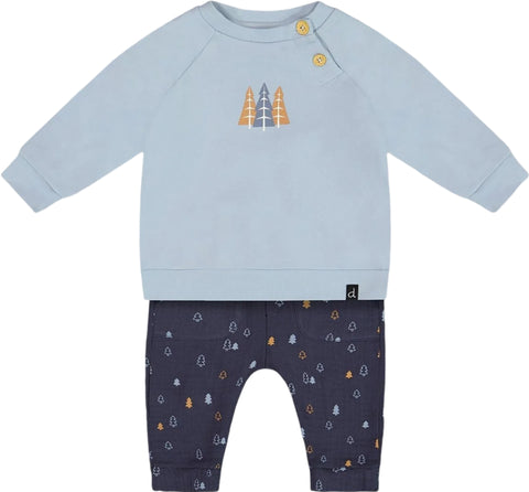 Deux par Deux Organic Cotton Top and Printed Muslin Pant Set - Baby Boy