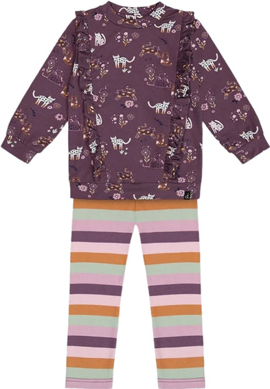 Deux par Deux Printed Tunic and Striped Legging Set - Little Girl