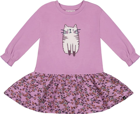 Deux par Deux Super Soft Dress with Print Skirt - Baby Girl