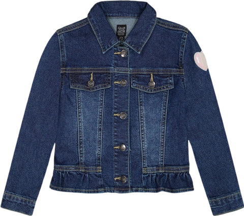 Deux par Deux Stretch Denim Jacket with Unicorn - Little Girl