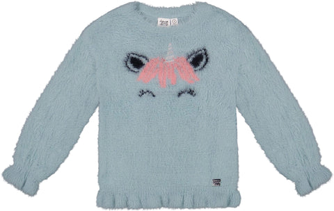 Deux par Deux Unicorn Hairy Knit Sweater - Big Girl