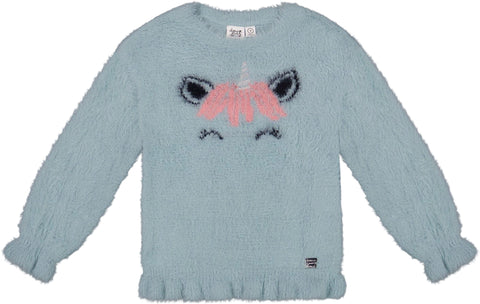 Deux par Deux Unicorn Hairy Knit Sweater - Little Girl