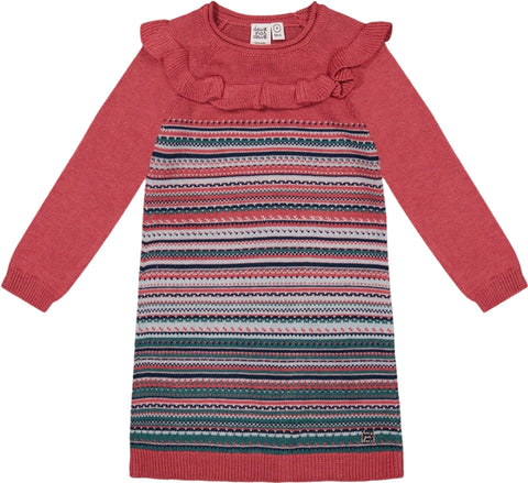 Deux par Deux Jacquard Stripe Sweater Dress - Big Girl