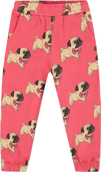 Deux par Deux Magenta Printed Pug Fleece Sweatpants - Big Girl