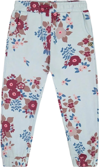 Deux par Deux Printed Big Flowers Fleece Sweatpants - Big Girl