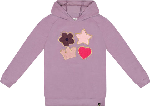 Deux par Deux Super Soft Brushed Jersey Hooded Tunic with Appliques - Big Girl