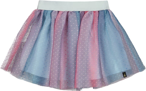 Deux par Deux Vertical Striped Tulle Skirt - Big Girl