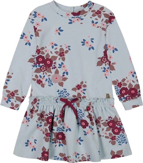 Deux par Deux Printed Big Flowers Fleece Dress - Little Girl