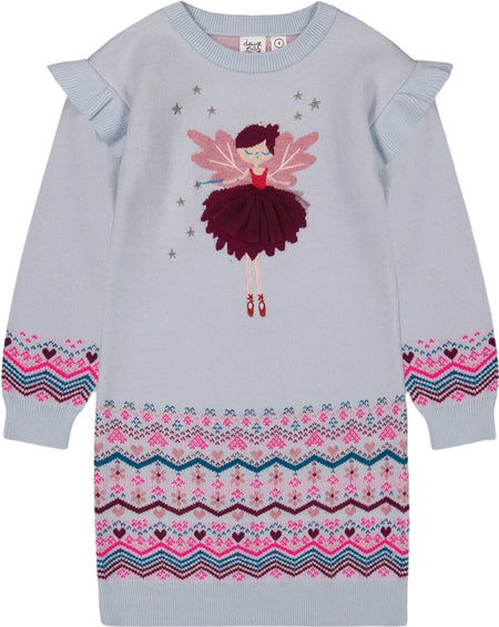 Deux par Deux Intarsia Knit Dress - Big Girl