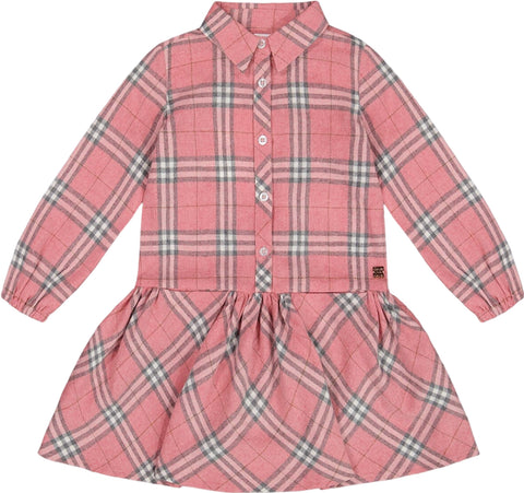 Deux par Deux Plaid Flannel Shirt Dress with Frill - Little Girl