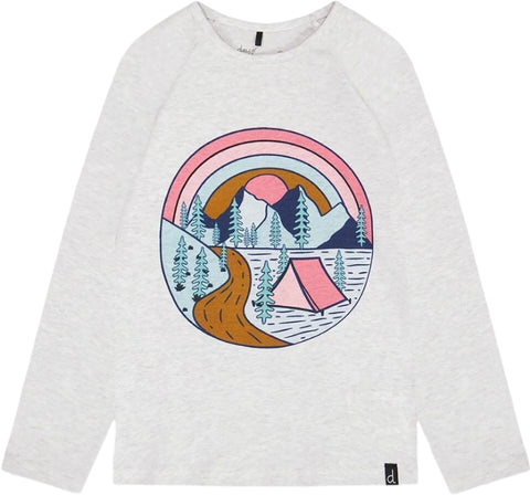 Deux par Deux Printed Raglan Sleeve T-Shirt - Little Girl