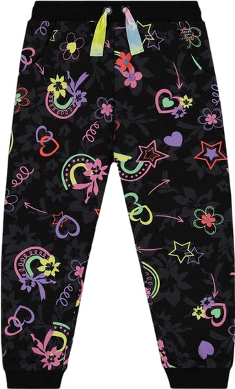 Deux par Deux Printed Rainbow Hearts Jogger - Little Girl