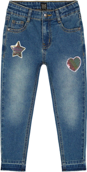 Deux par Deux Jeans with Embroidery Patch - Little Girl