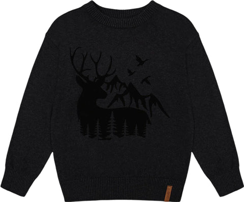 Deux par Deux Sweater with Deer Flocking - Little Boy