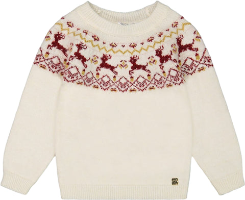 Deux par Deux Sweater with Christmas Intarsia - Big Girl