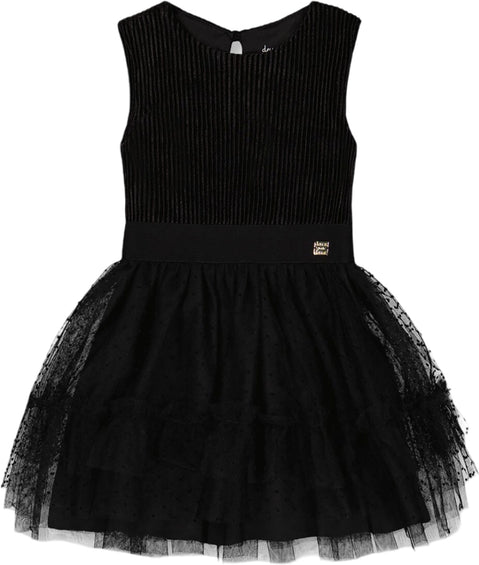 Deux par Deux Sleeveless Dress with Tulle Skirt - Little Girl