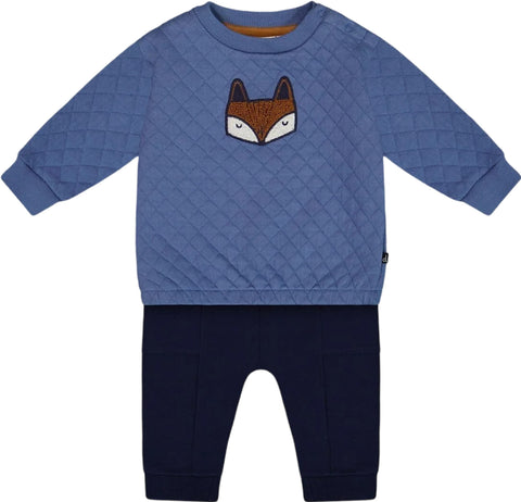 Deux par Deux Quilted Sweatshirt and Fleece Pant Set - Little Boy