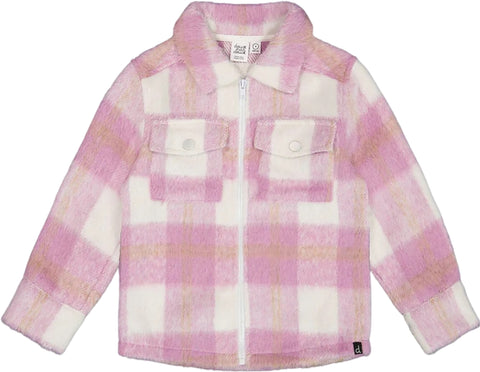 Deux par Deux Wool-Effect Overshirt with Pockets Plaid - Little Kids