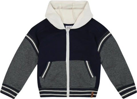 Deux par Deux Full Zip Hooded Fleece Sweatshirt - Little Boy