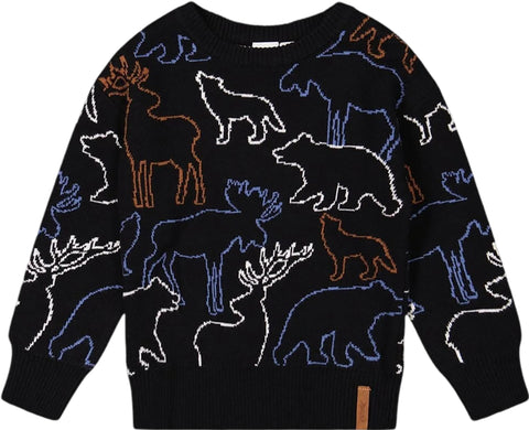 Deux par Deux Sweater with Intarsia Animal Forest - Big Boy