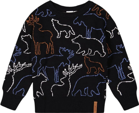 Deux par Deux Sweater with Intarsia Animal Forest - Little Boy