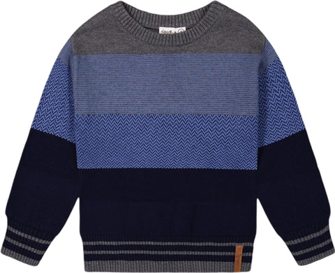 Deux par Deux Blue Gradient Colorblock Sweater - Little Boy