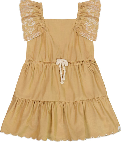 Deux par Deux Chambray Dress with Embroidery - Little Girl