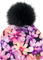 Deux par Deux Jersey Detachable Pompom Hat - Girl - Printed Watercolor Flowers