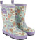 Deux par Deux Printed Rain Boots - Little Kids - Printed Mint Flowers