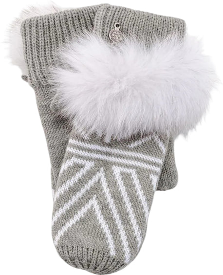 Harricana Mya Jacquard Mittens with Upcycled Fur - Women's