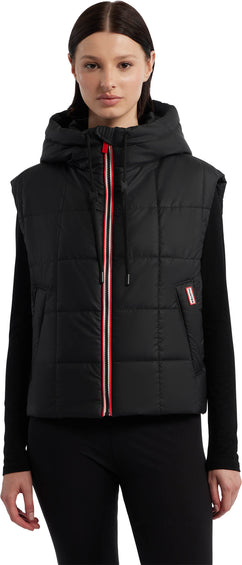 Hunter Lindsey PU Coated Square Quilted Vest - Women's