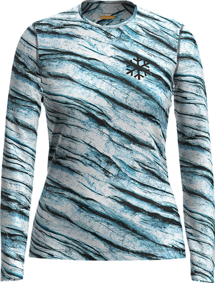 icebreaker Merino 200 Oasis Protect Our Winters AOP Long Sleeve Crewe Base Layer Top - Women's