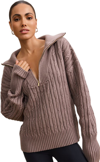 Lune Active Blake Cable Knit Half-Zip Sweater - Women's