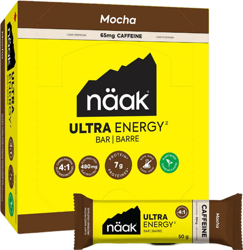 Naak Mocha Caffeine Energy Bar 12 x 50g