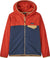 Patagonia Micro D Snap-T Hooded Full Zip Fleece Sweatshirt - Kid's - New - Navy - Madder - Red