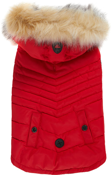 Pajar Toby Coat with Faux Fur Trim Hood for Dogs