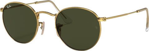 Ray-Ban Round Metal Sunglasses - Polished Gold - Green Polarized Lens