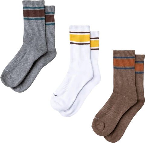 Rhythm Stripe 3-Pack Crew Socks - Men's